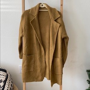 Tan long open sweater / cardigan